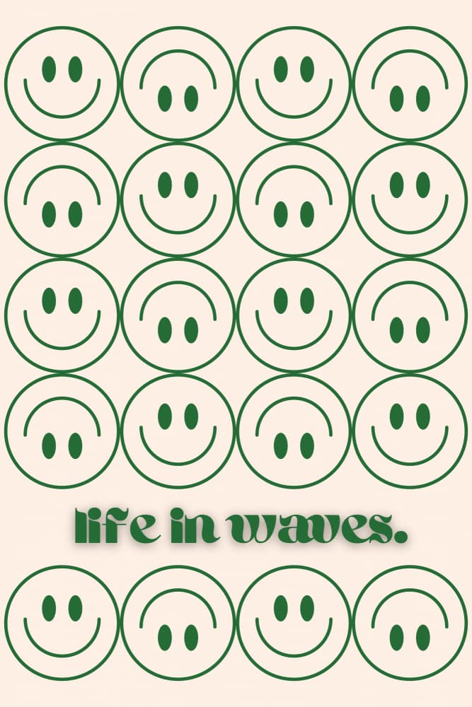 Life In Waves Smileys by Nazma Khokhar — canvas wall art