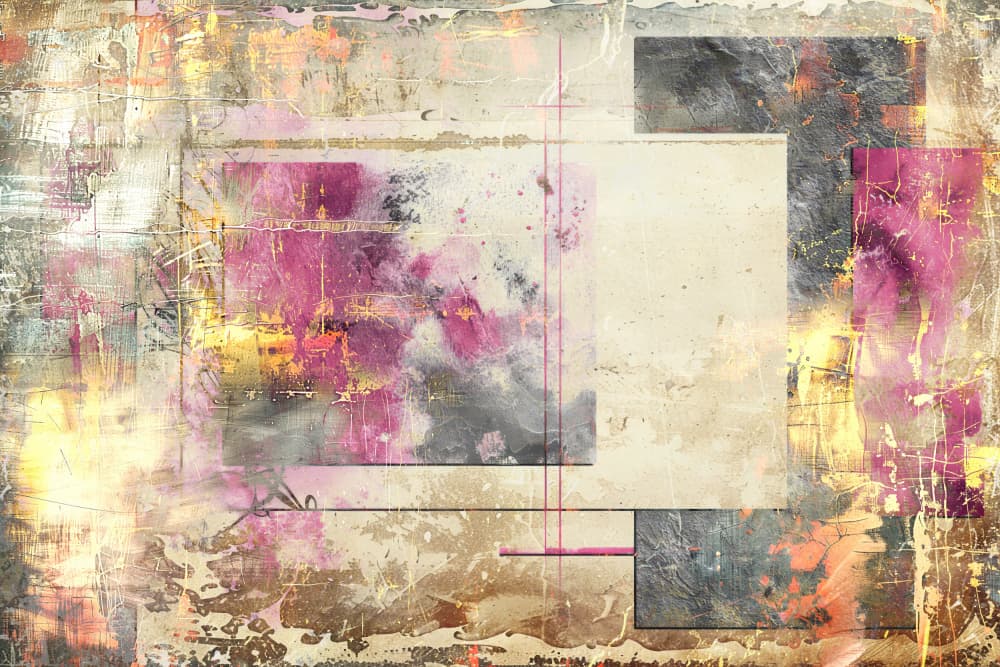Pink Gold Grunge Abstract by Rafal Kulik — canvas wall art