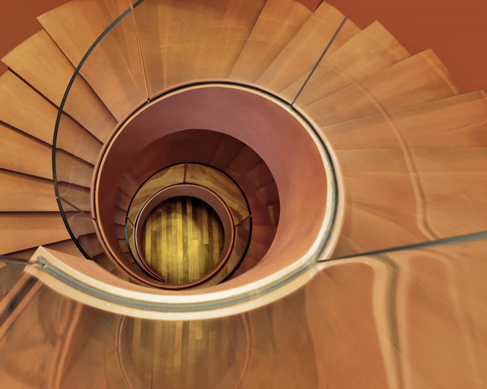 Wooden Spiral Descent by Jorge Pimenta — canvas wall art