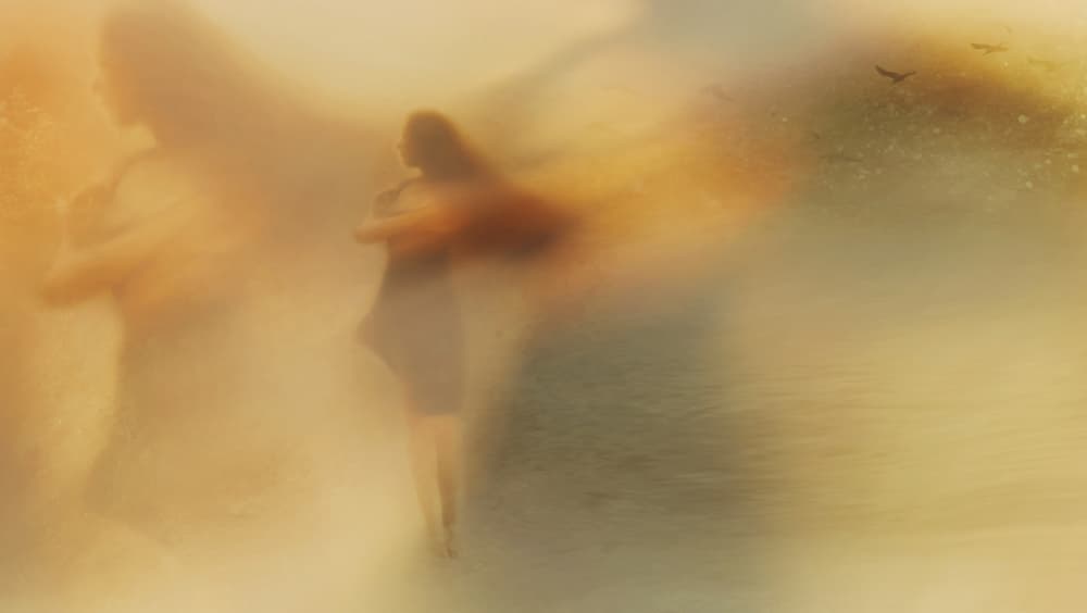Woman in Golden Mist by Sherin.Abdou — canvas wall art
