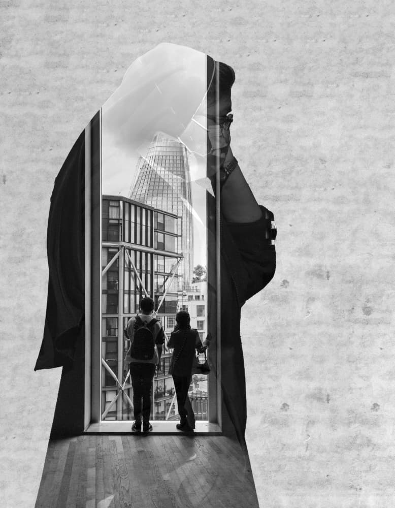 Urban Vision Double Exposure by Martin Agius — canvas wall art