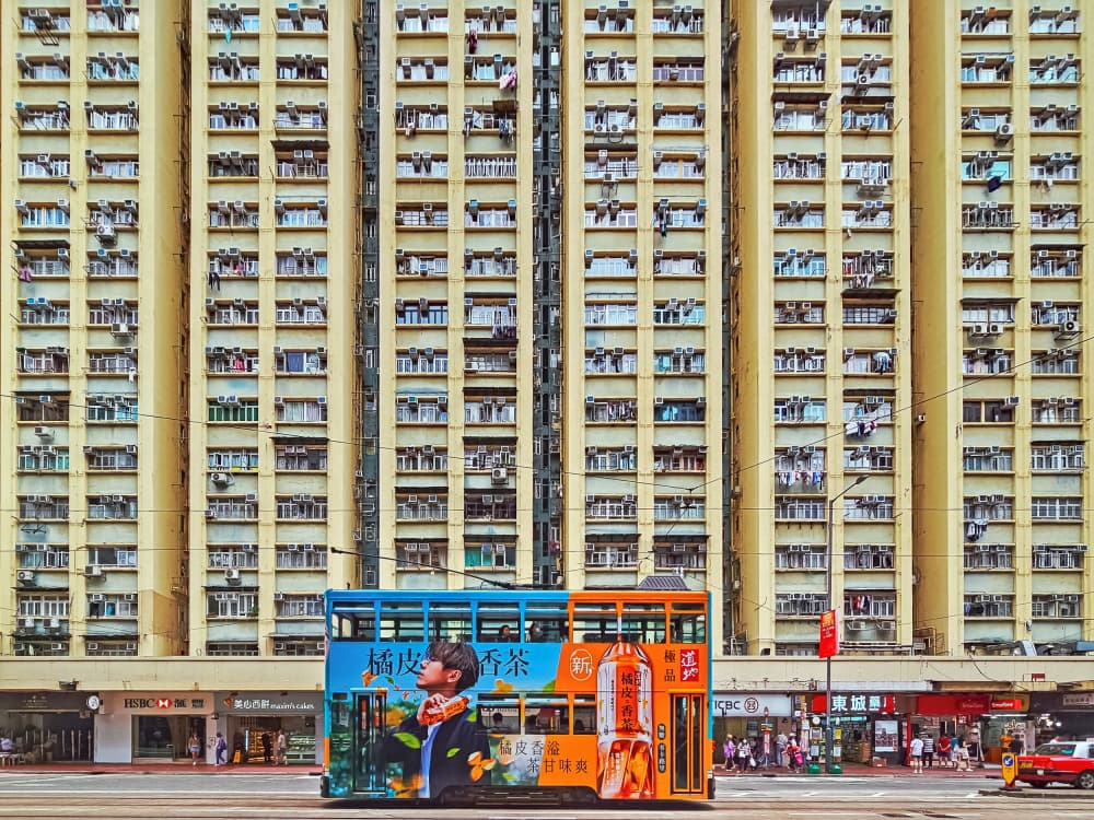 Hong Kong City Tram by Tong Ho Chung Howard — canvas wall art