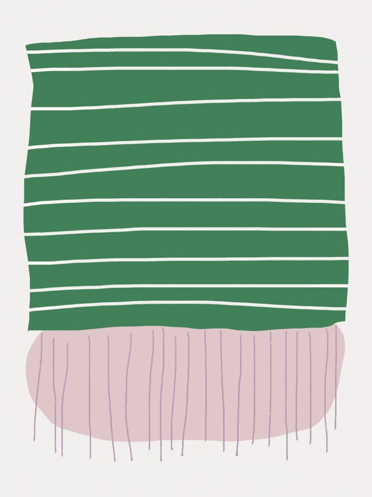 Green Stripes Pink Abstract by Little Dean — canvas wall art