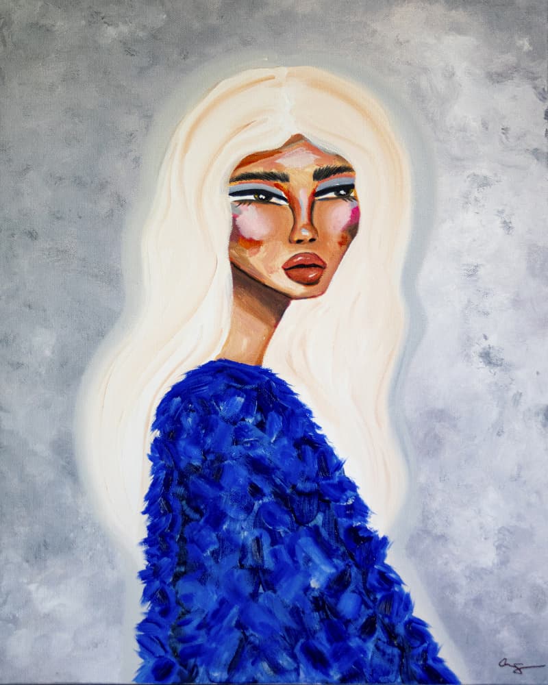 Elegant Blue Fashion by Amy Straley — canvas wall art