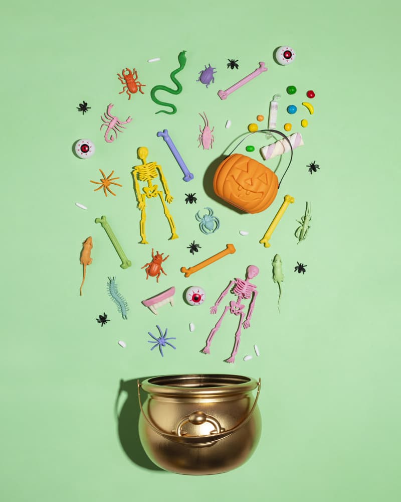 Halloween Candy Cauldron by Julia Ramiro — canvas wall art