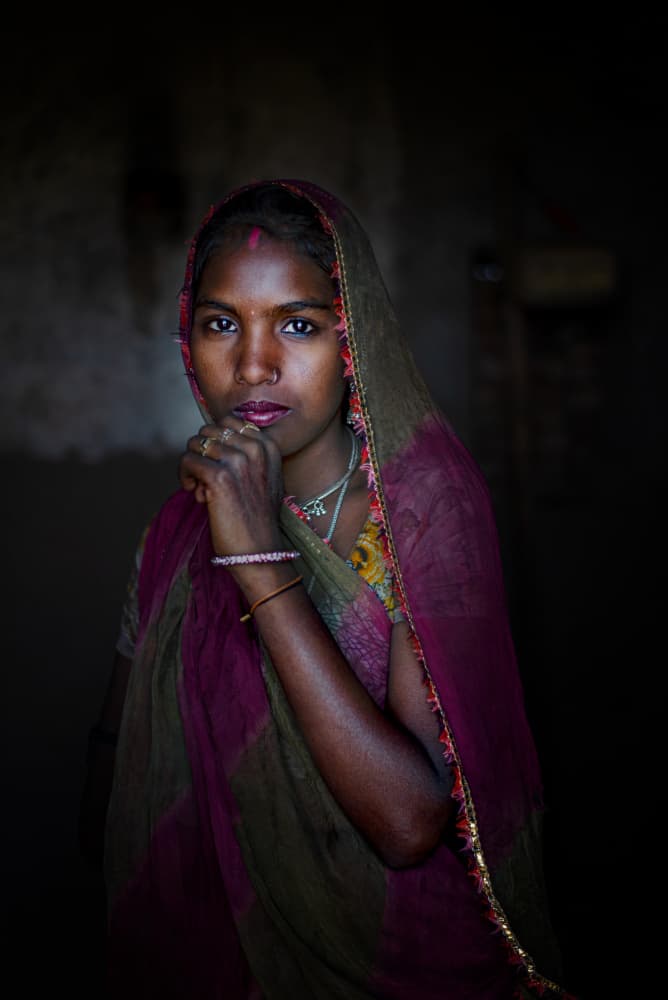 Pensive Indian Woman by Vivek Kalla — canvas wall art