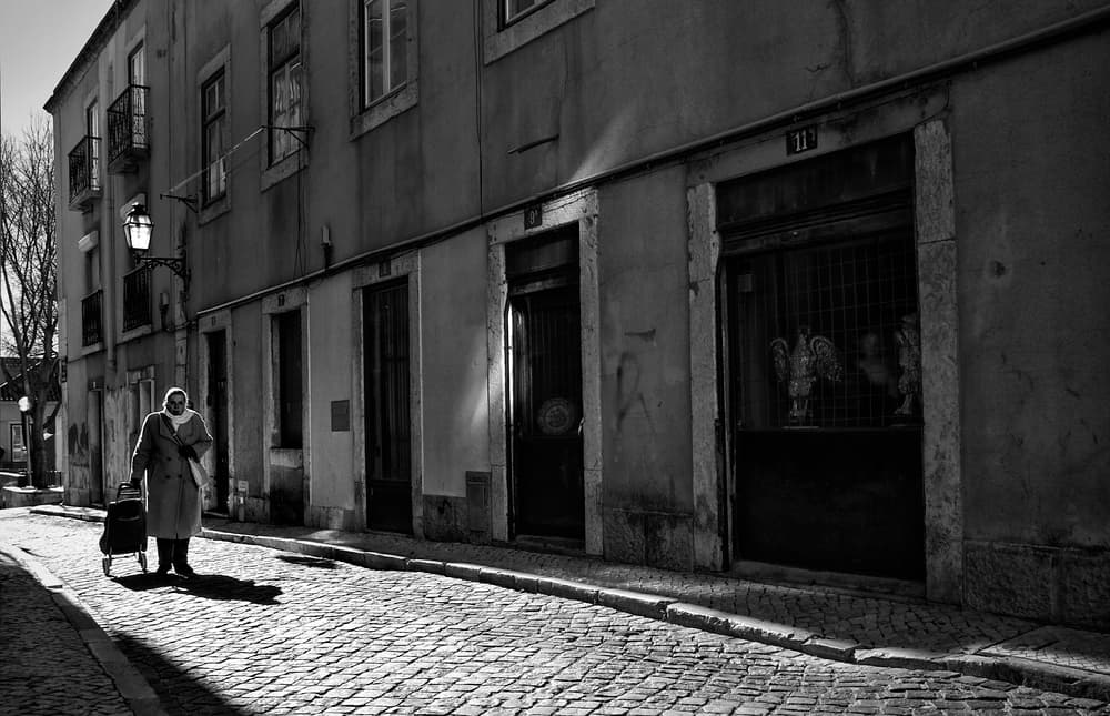 European Street Shadows by Fernando Alves — canvas wall art