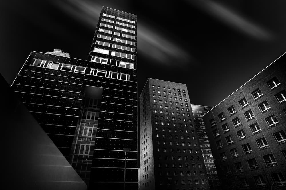 Modern City Night by Matthias Hefner — canvas wall art