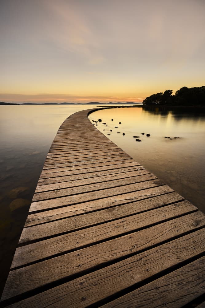 Golden Hour Walkway by Drazen Sokac — canvas wall art