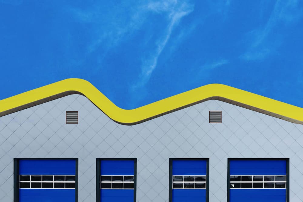 Blue and Yellow Architecture by Arnon Orbach — canvas wall art