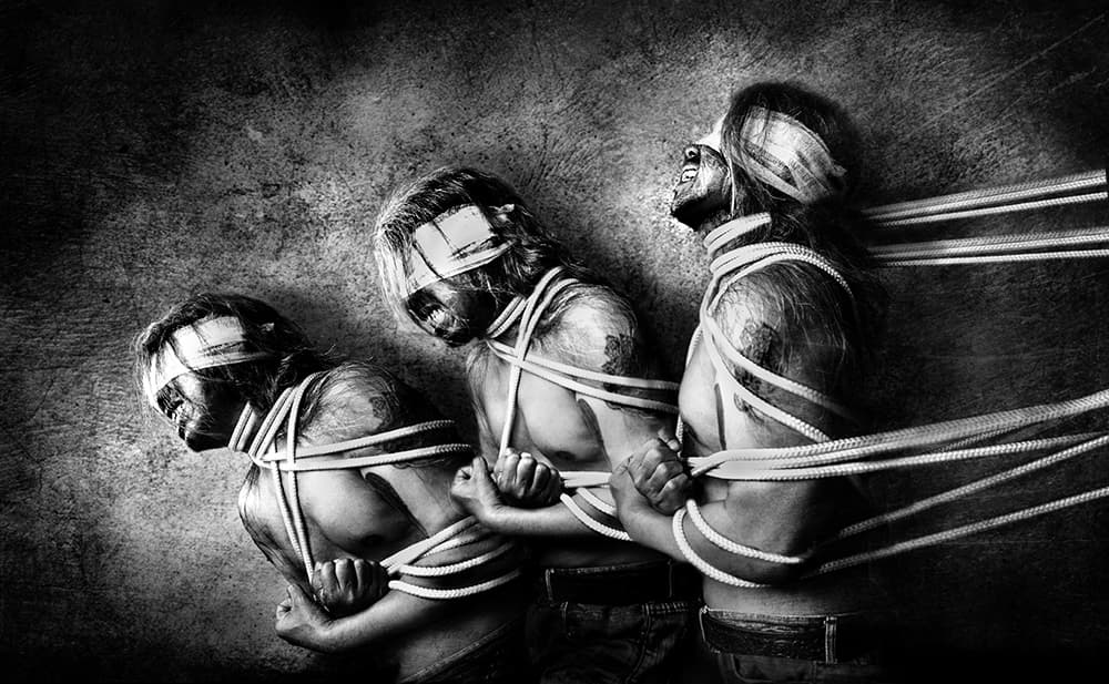 Blindfolded Roped Struggle by Sebastian Kisworo — canvas wall art