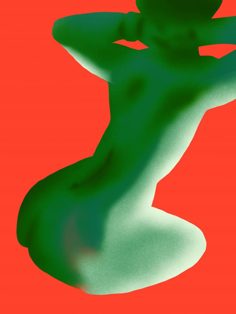 Green Nude Figure by Little Dean — canvas wall art
