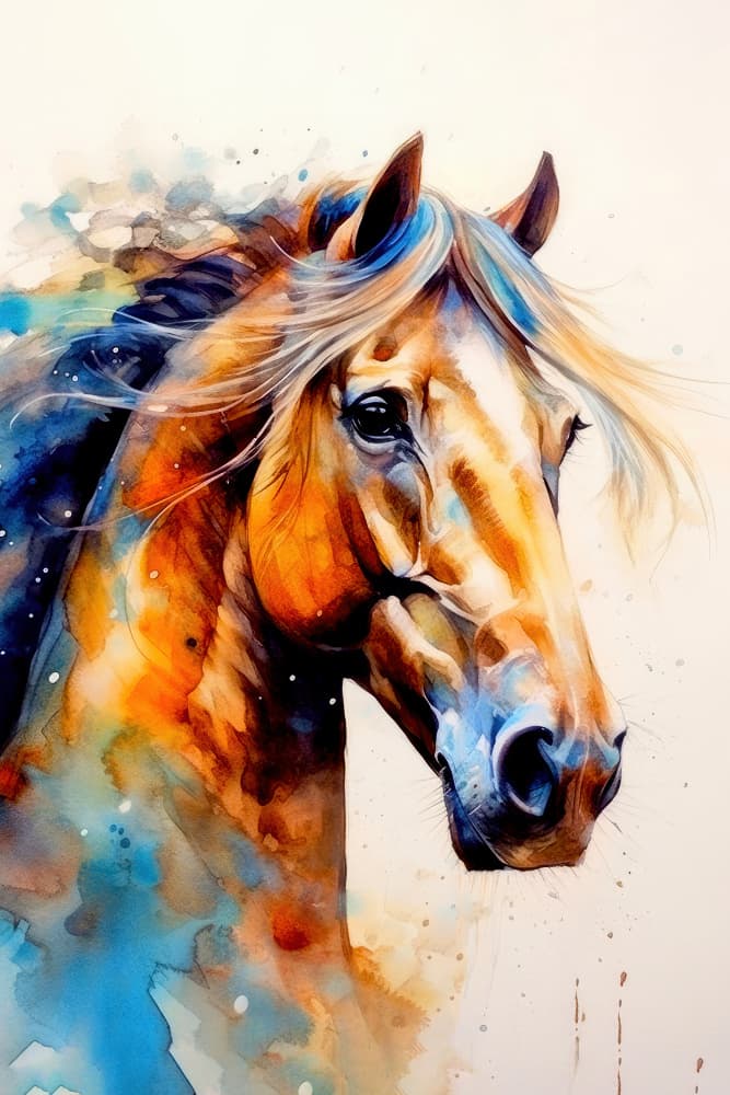 Colorful Equine Spirit by Justyna Jaszke — canvas wall art