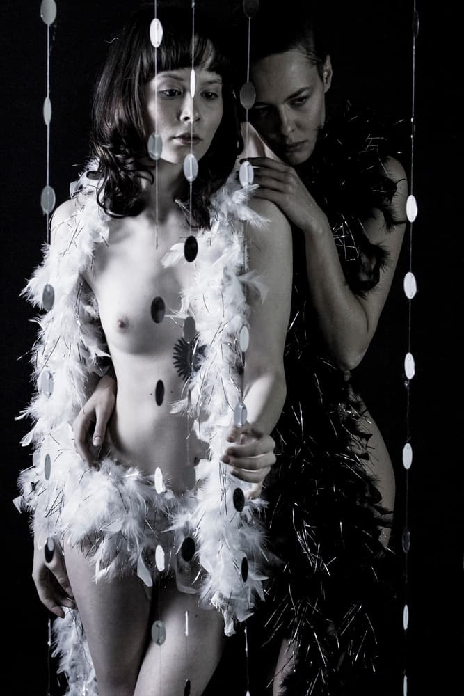 White And Black Embrace by Bogdan Bouşcă — canvas wall art