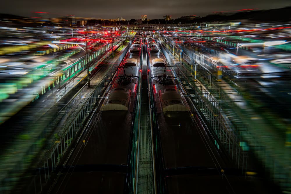 Night Train Motion by Yohei Kawashima — canvas wall art