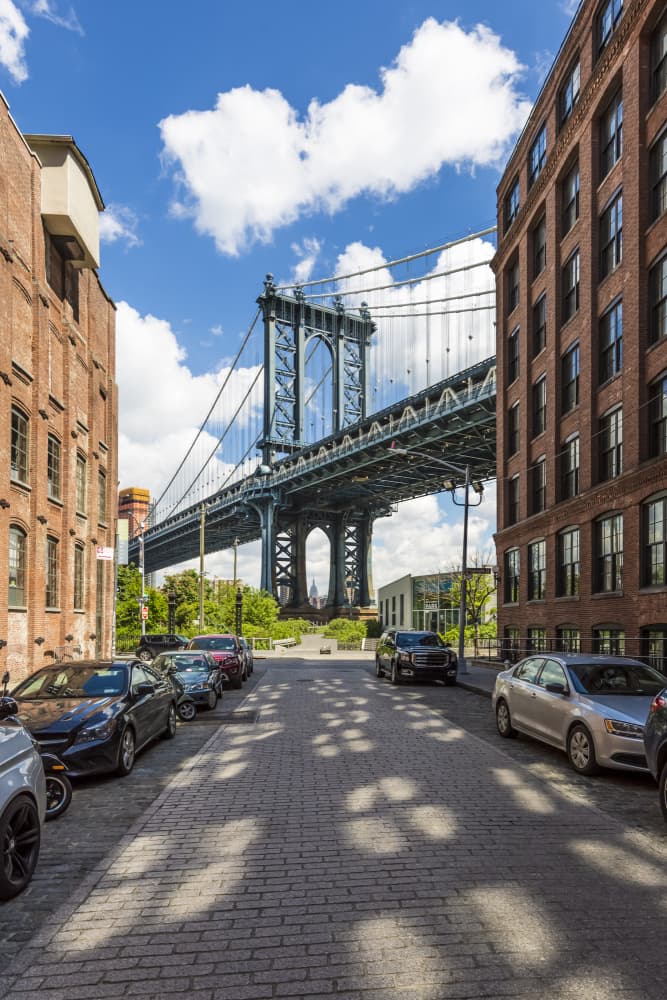 Manhattan Bridge Dumbo Street by Melanie Viola — canvas wall art