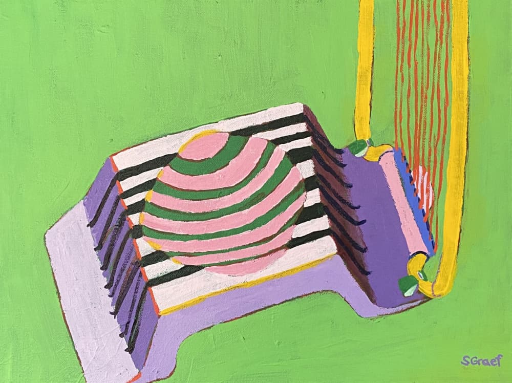Egg Slicer on Green by Sue Graef — canvas wall art