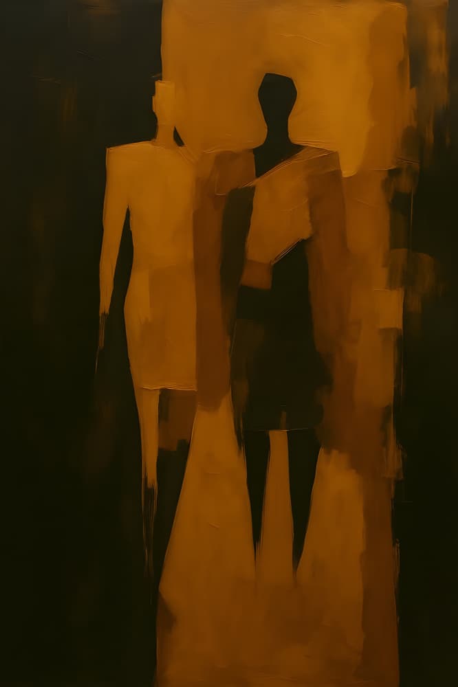 Elegant Abstract Figures by HUGO — canvas wall art