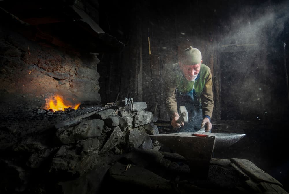 Blacksmith's Fiery Craft by Ali Can — canvas wall art
