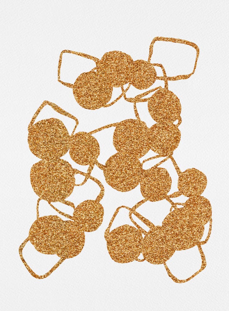 Glittering Gold Shapes by Michele Channell — canvas wall art