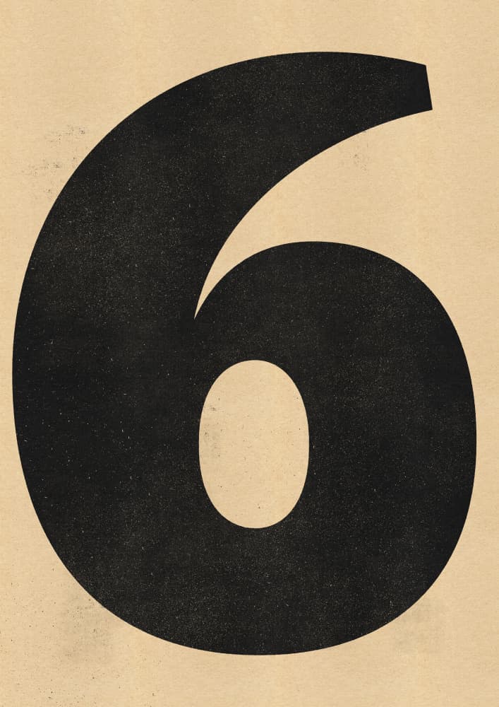 Retro Number Six by Nicholas — canvas wall art