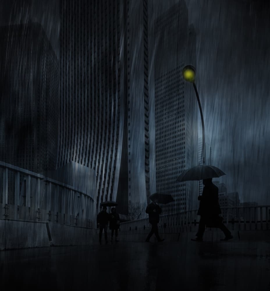 Rainy City Night by Yasuhiro Takachi — canvas wall art