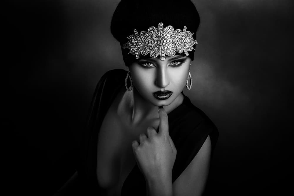 Dark Glamour Portrait by Peppe Tambè — canvas wall art