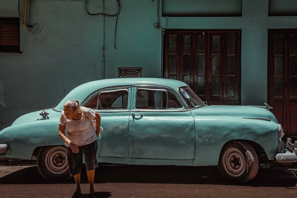 Sunlit Cuban Classic Car by Andy Bauer — canvas wall art