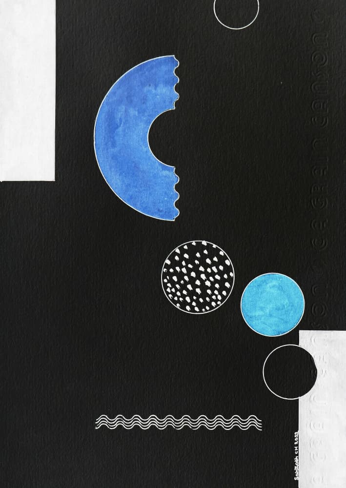 Abstract Blue Shapes by Santhosh ch — canvas wall art