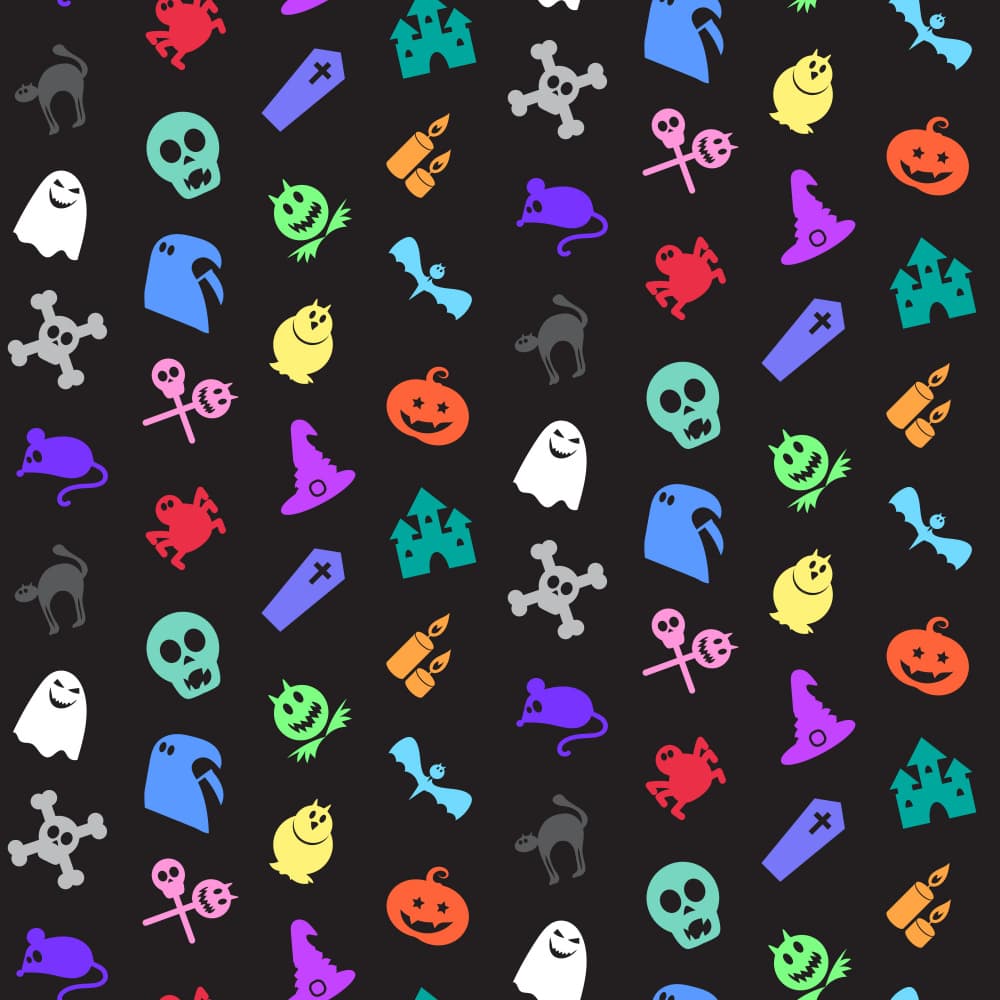 Colorful Halloween Pattern by Marika Barsrsind β canvas wall art