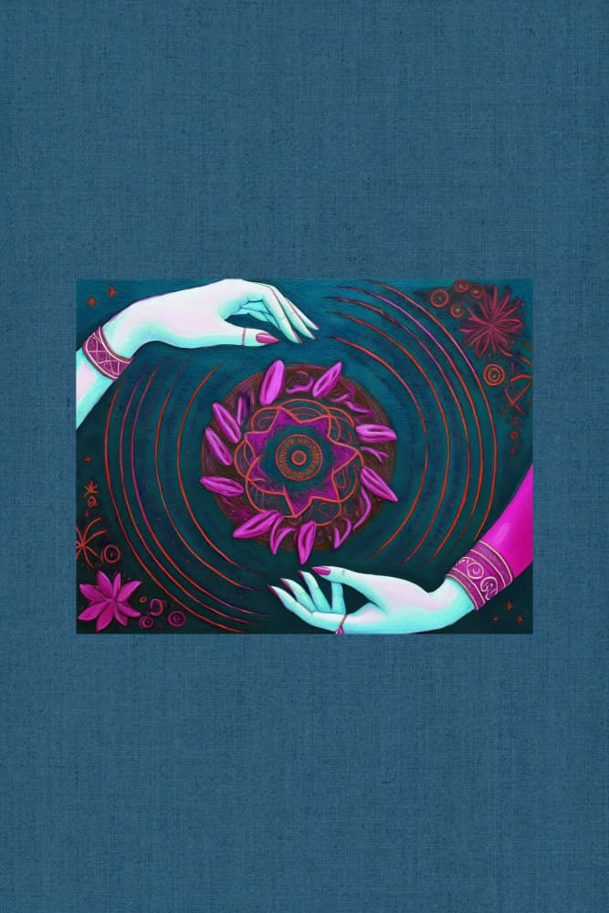 Divine Hands Lotus Mandala by casa cartissi — canvas wall art