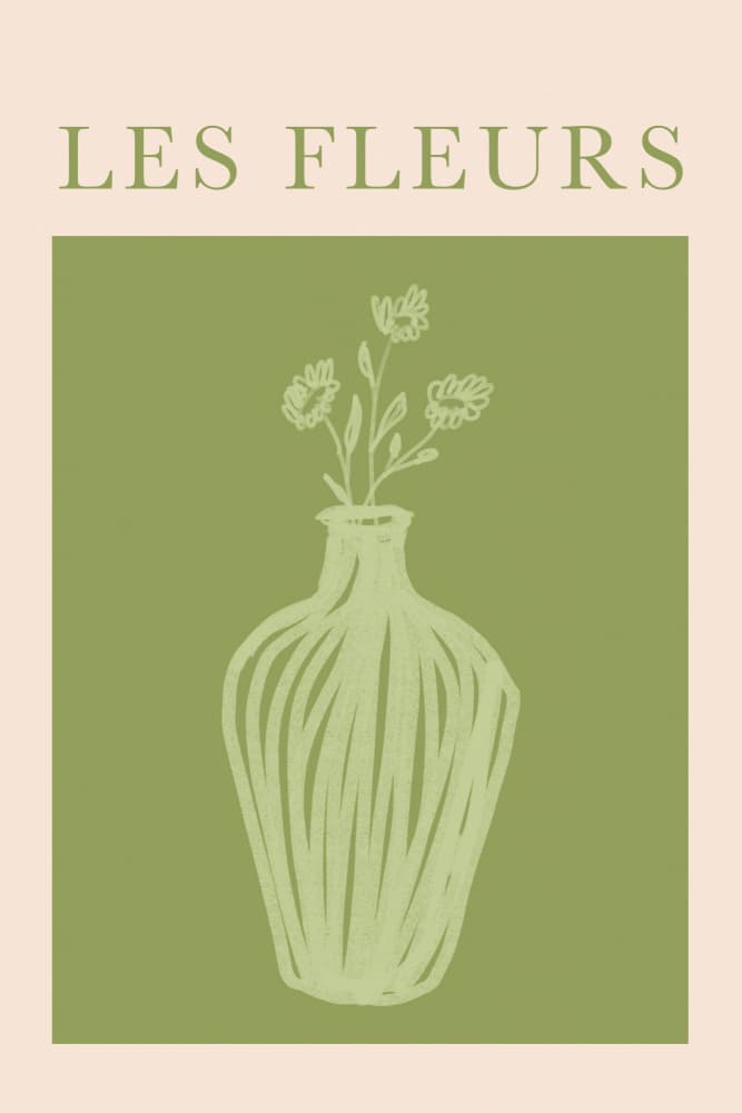 Green Flower Vase by Talitha McQueen — canvas wall art