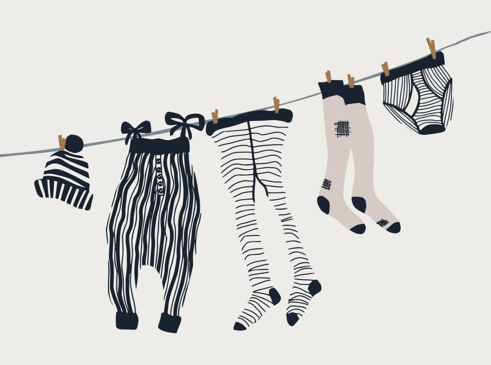 Sweet Baby Clothesline by Annick — canvas wall art