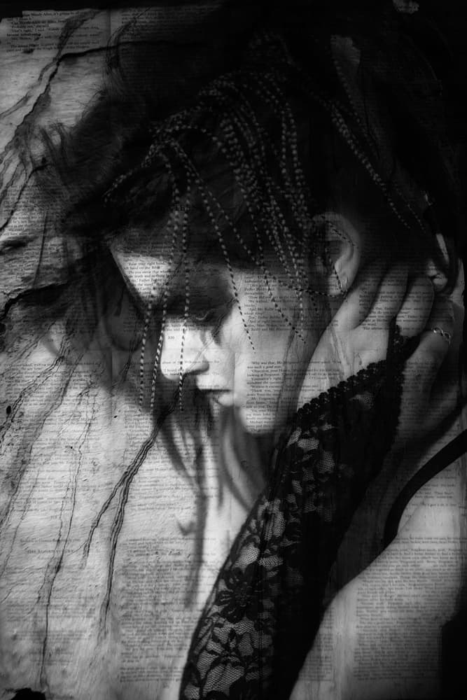 Melancholy Lace Portrait by Charlaine Gerber — canvas wall art