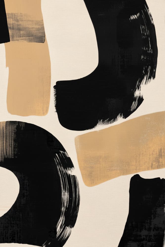 Neutral Abstract Strokes by Melloi Art Prints — canvas wall art