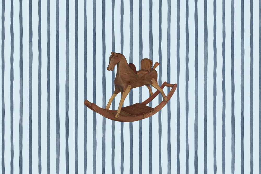 Wooden Rocking Horse by Wild Violets — canvas wall art