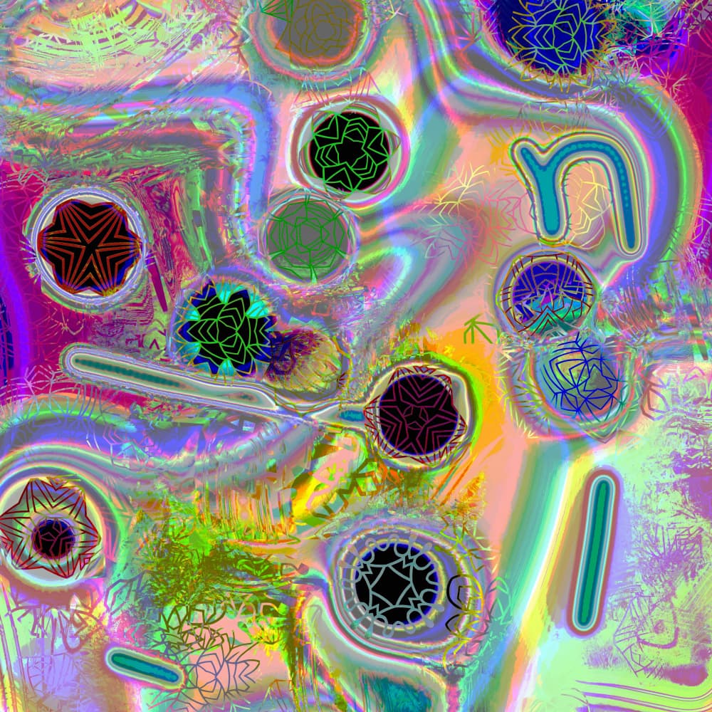 Vibrant Iridescent Swirls by Vivian Kim — canvas wall art
