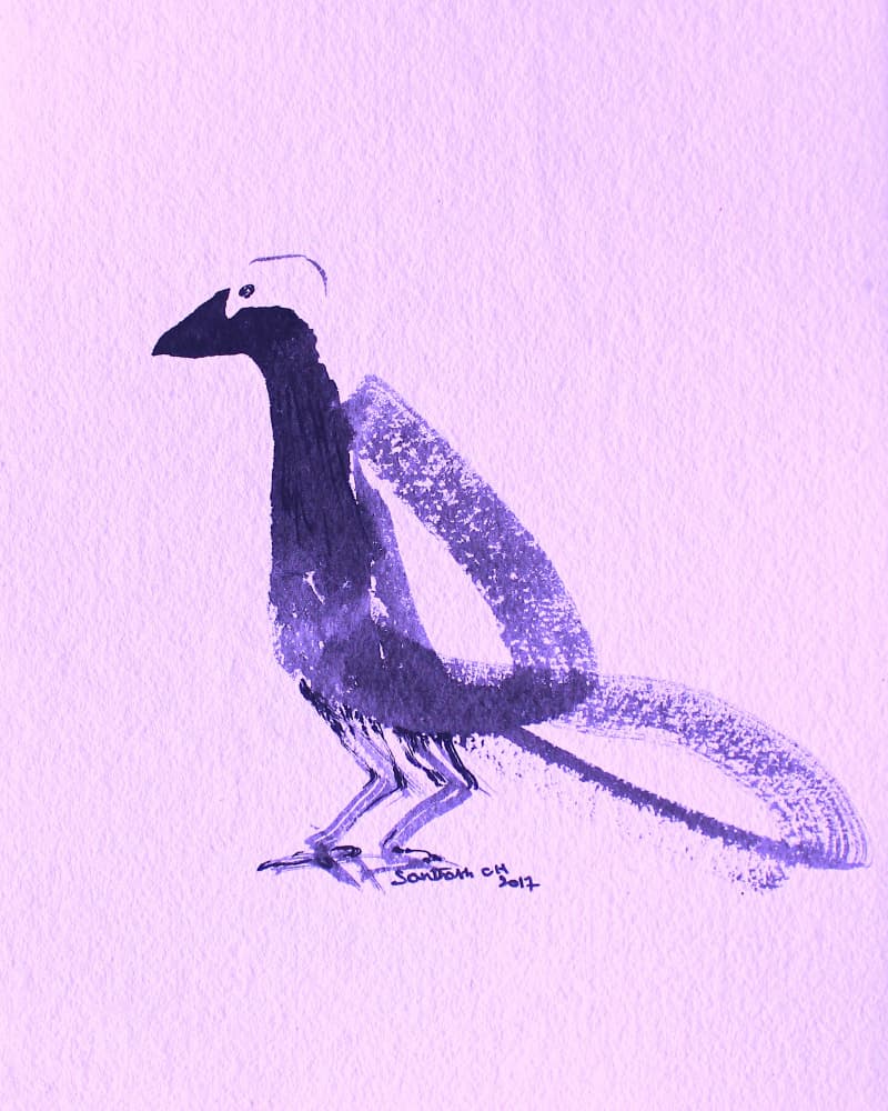 Elegant Purple Bird by Santhosh ch — canvas wall art