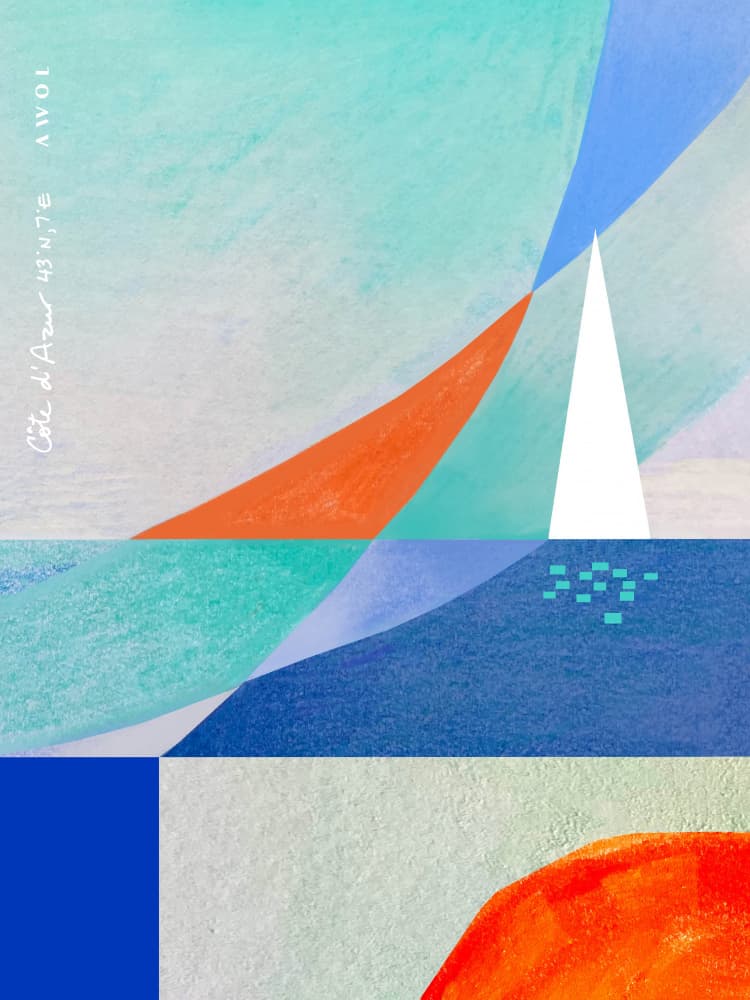 Geometric Sailboat Sea by Awol Art Alex — canvas wall art