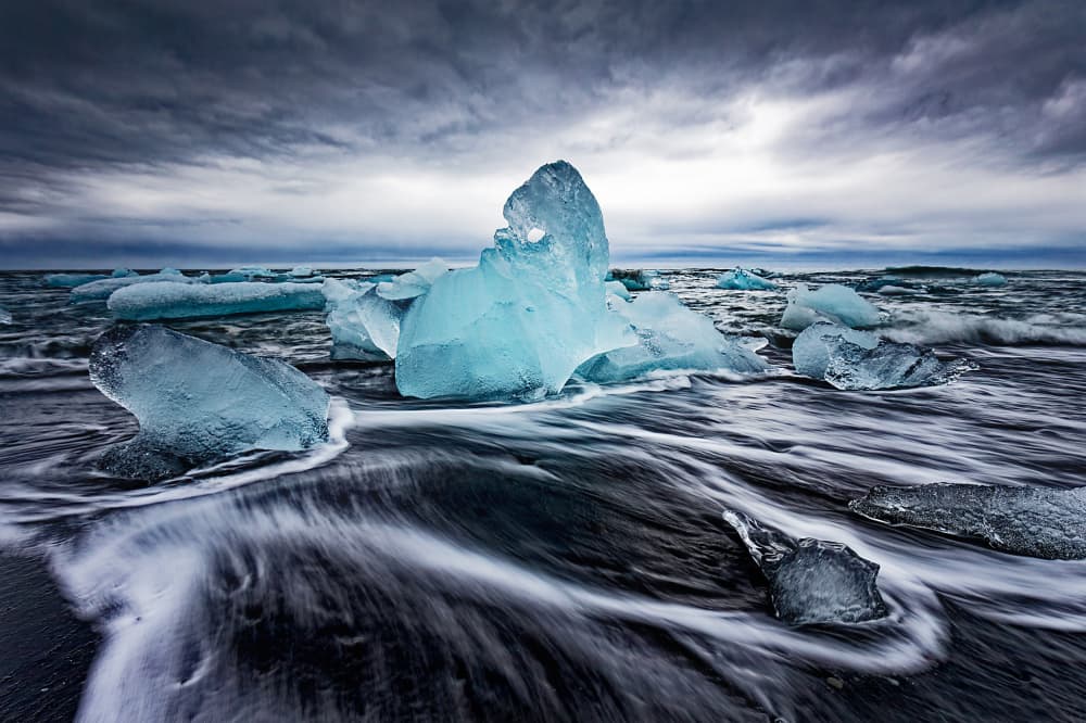 Glacial Ice Beach Waves by Martin Fleckenstein — canvas wall art