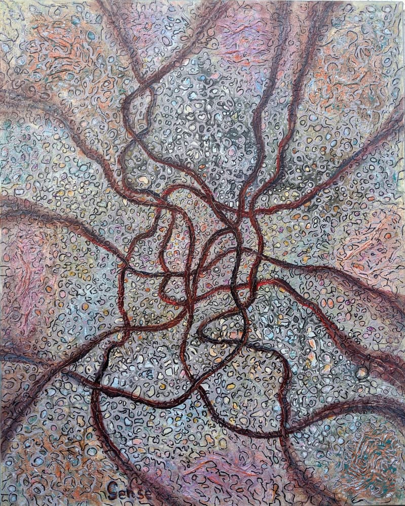 Tangled Organic Roots by Lena Kolambet — canvas wall art