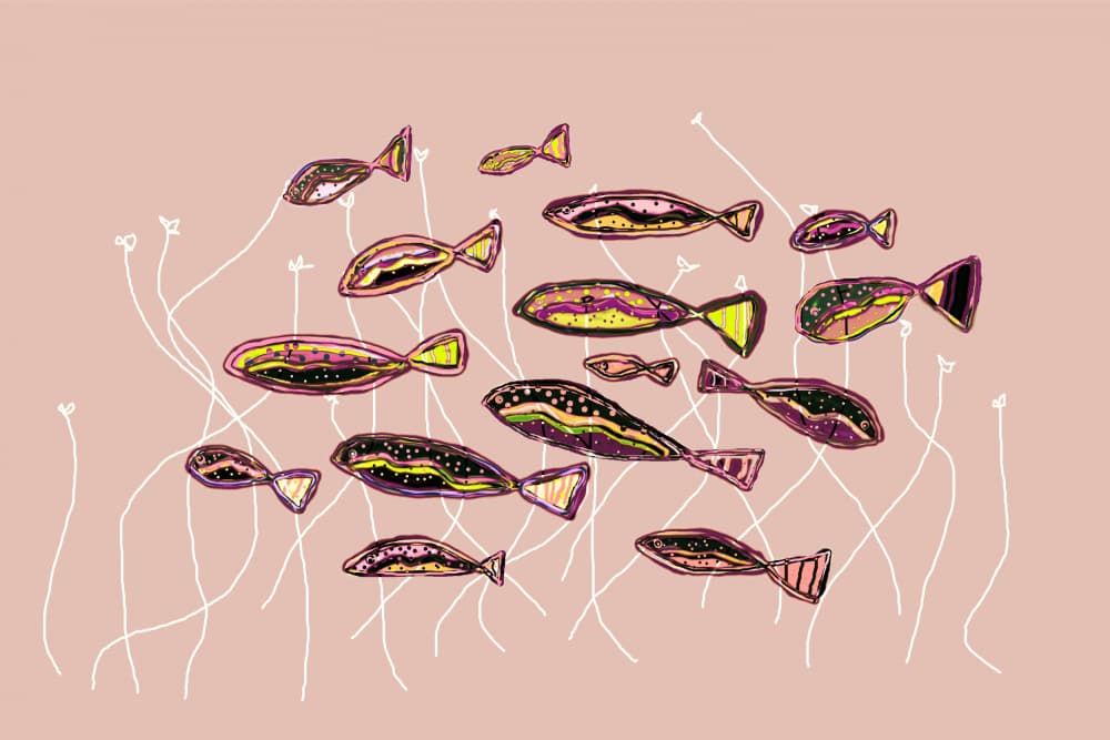 Vibrant Swimming Fish by Christina Sillen — canvas wall art