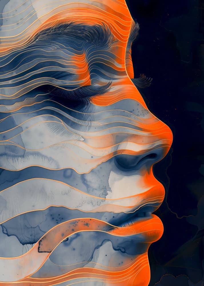 Abstract Woman Profile by Justyna Jaszke — canvas wall art
