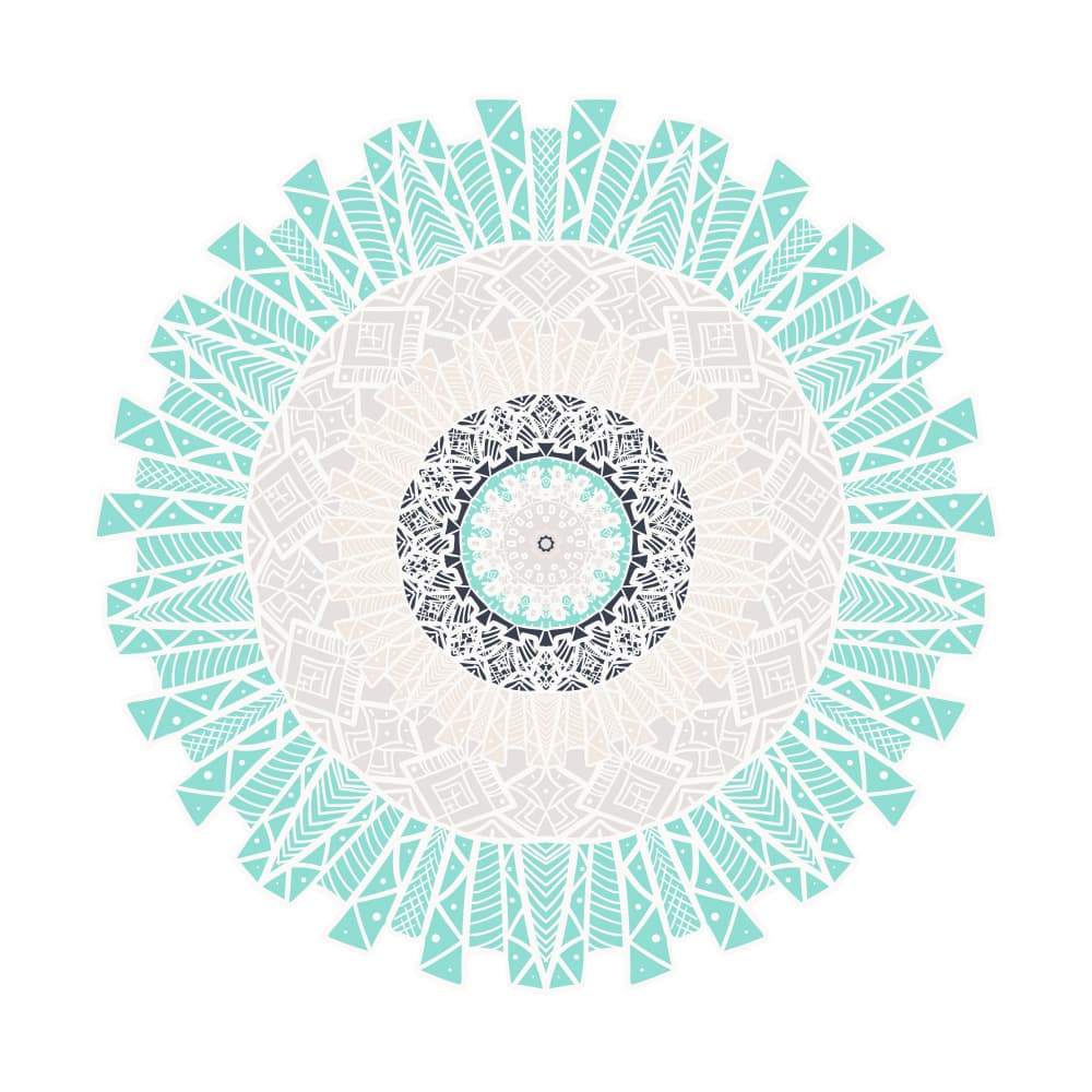 Teal Tribal Mandala by Marika Barsrsind β canvas wall art