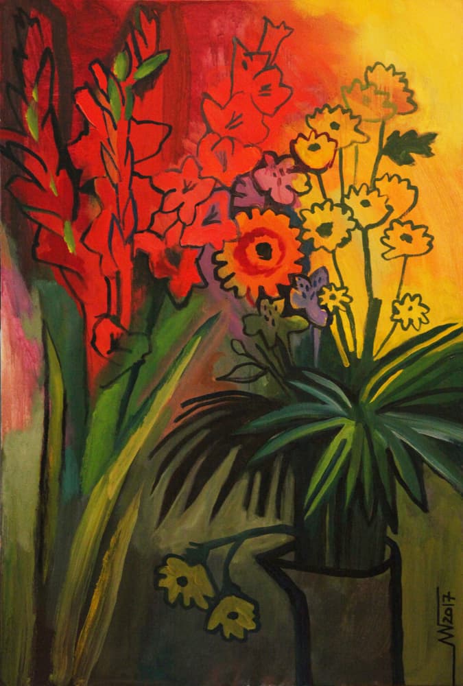 Vibrant Floral Still Life by Marina Gorkaeva — canvas wall art