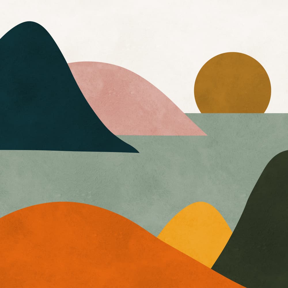 Abstract Mountain Sunset by Vitor Costa — canvas wall art