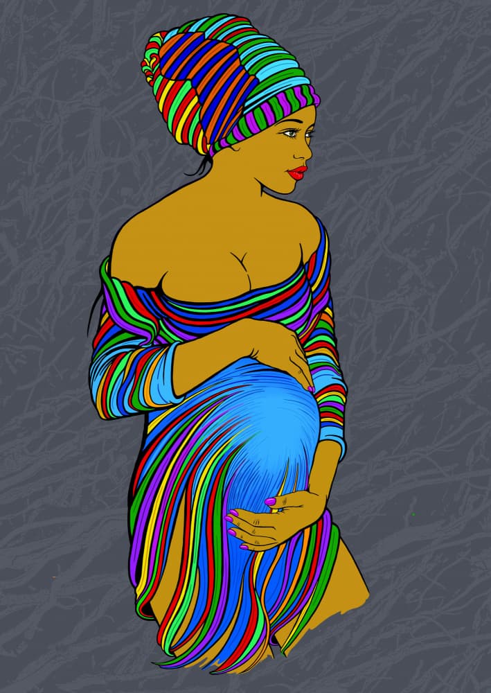 Vibrant Pregnant Woman by Carlo Kaminski — canvas wall art