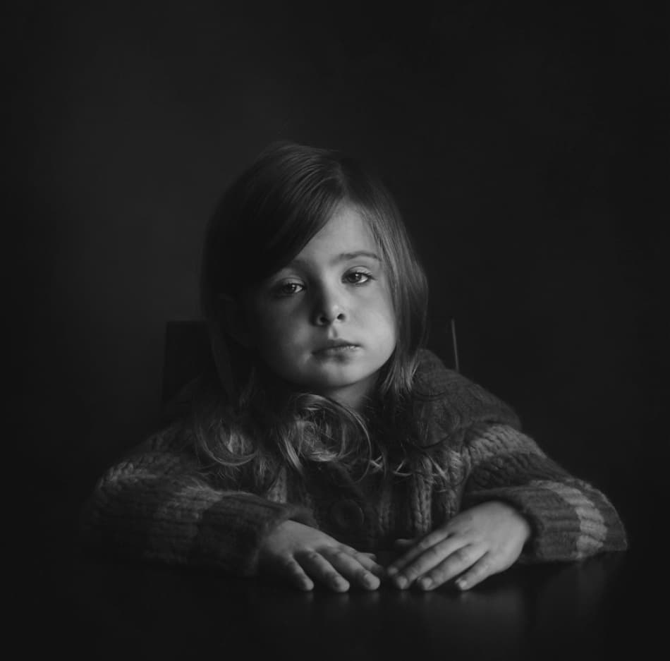 Thoughtful Child Portrait by Monique — canvas wall art