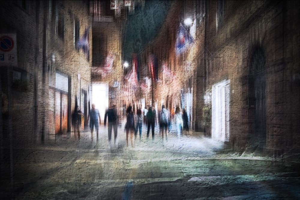 Blurred Night Street by Nicodemo Quaglia — canvas wall art