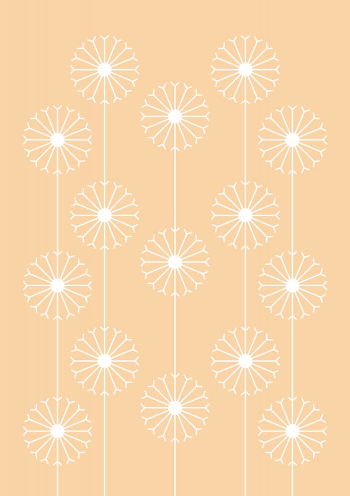 White Dandelion Pattern by kathrinmay — canvas wall art